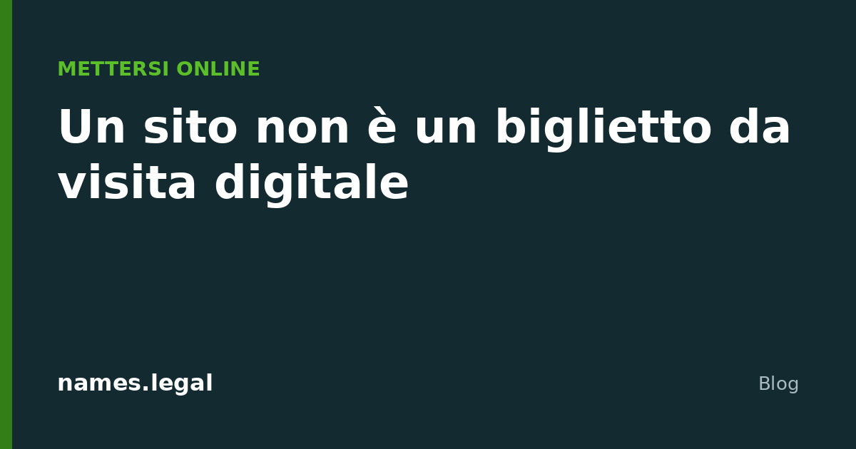 Un site n'est pas une carte de visite numérique
